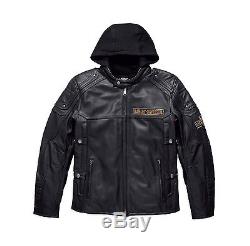 Harley-Davidson veste de cuir de moto pour hommes UPTON 3in1 97154-17VM/000M M