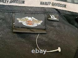 Harley-Davidson veste noire homme boutonnée manches rayées brodées taille XL