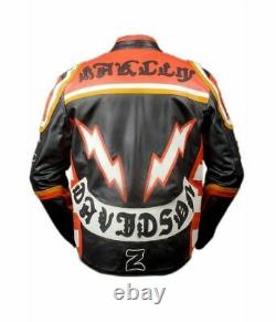Hdmm Harley Davidson Stylé Mickey Rourke Vintage Décontracté Veste Motard Cuir