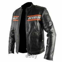 Homme Bill Goldberg Harley Davidson Wwe Noir Real Leather Veste Moto