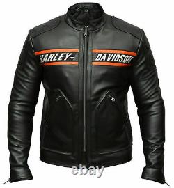Homme Bill Goldberg Harley Davidson Wwe Noir Real Leather Veste Moto