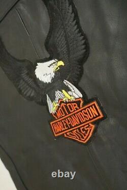Hommes Harley-Davidson Motard Gilet Moto Cuir Véritable Noir M VAK623