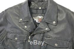 Hommes Harley Davidson Veste Cuir 2XL Noir Nevada 98122-98VM Barre Shield Liner