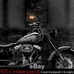 KiWAV rétroviseurs FLASH OVAL noir avec LED pour Harley-Davidson moto