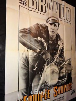 L' EQUIPEE SAUVAGE magnifique affiche cinema moto harley davidson marlon brando
