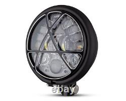 LED Personnalisé Phare Noir Mat pour Harley Davidson Projet Chopper Moto