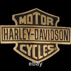 Laiton Harley Davidson Barre Logo Bouclier Moto Motard 80s Vintage Ceinture