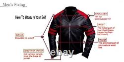 Mens Grey Suede Racer Leather Jacket Biker Moto Taille XS SML XL XXL Custom Made