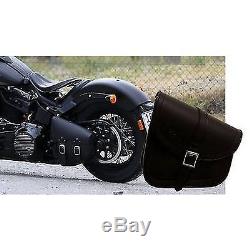 Monoborsa mono borse laterale in pelle moto custom harley davidson 883 sportster
