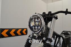 Moto LED Phare Foncé Chrome pour Personnalisé Harley Davidson Sanglier Projet