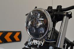 Moto Phare 6 Pouce LED Chrome pour Harley Davidson Dyna Sportster
