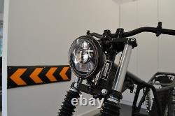 Moto Phare Noir Brillant pour Harley Davidson 6 Pouce Projecteur LED