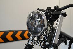Moto Phare Noir et Chrome pour Harley Davidson 6 Pouce Projecteur LED
