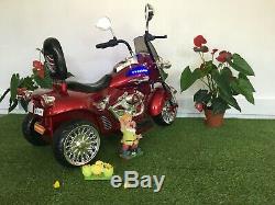 Moto électrique pour enfant 12V Look Harley Davidson Rouge métallisé