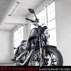 Moto rétroviseurs ViperII noir universel adjustable pour Harley-Davidson
