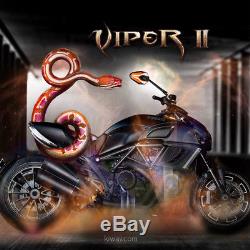 Moto rétroviseurs miroir ViperII Orange universel réglable pour Harley-Davidson