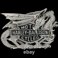 NOS Wbox Harley Davidson Moto Logo Dragon Motard Baron Rare Vtg Boucle Ceinture