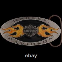 Neuf Harley Davidson Moto Flames Motard Équitation Ironhead NOS Vtg Belt Boucle