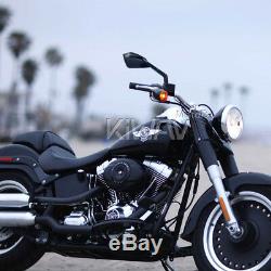 Noir moto rétroviseurs Cleaver style pour Harley-Davidson SOFTAIL FAT BOY LO