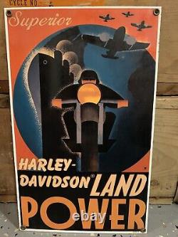 Panneau en porcelaine Harley-Davidson Superior Land Power moto WLA