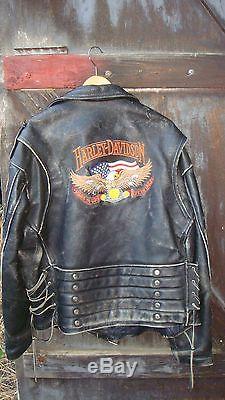 Perfecto moto Harley Davidson Vintage en cuir