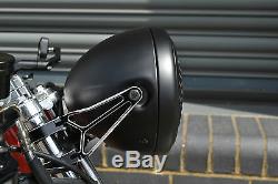 Phare pour Harley Davidson Scrambler Moto 7.7 Noir Grille Maille H4 55w Rétro