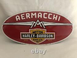 Plaque émaillée AERMACCHI HARLEY-DAVIDSON 46cm enamel Plate Moto