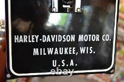 Plaque émaillée HARLEY DAVIDSON moto thermomètre 75 cm enamel sign emailschild
