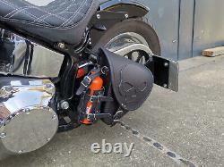 Poche Latérale Diablo Crâne Sac de Moto Convient pour Harley Davidson Fatboy Mou