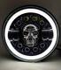 Pour Harley Davidson Motos 7'' Skull Led Phare