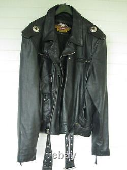 RARE Blouson cuir noir Harley Davidson (années'80) état neuf XXXL