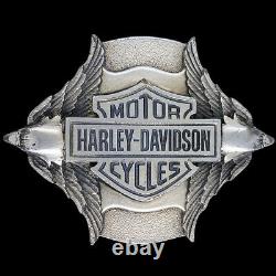 Rare 2001 Harley Davidson Motos Emblème Double Aigles 2000s Boucle Ceinture