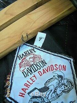 Rare Blouson Moto / Harley-davidson / Vintage /cuir/ Leather/ T 7