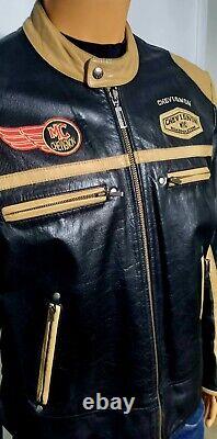 Rare CHEVIGNON Bikers Retro Vintage Jacket Cuir Harley-davidson Custom