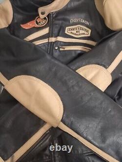 Rare CHEVIGNON Bikers Retro Vintage Jacket Cuir Harley-davidson Custom