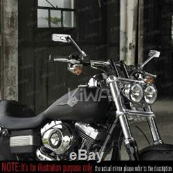Rétroviseur chromé moto convexe CNC pour Harley-Davidson DYNA WIDE GLIDE