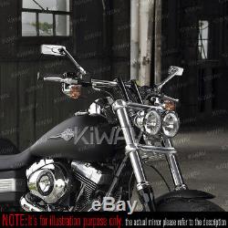 Rétroviseur chromé moto convexe CNC pour Harley-Davidson Sportster Nightster