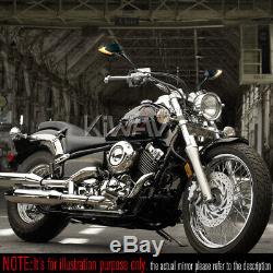 Rétroviseur séquentiel 2tone LED Lucifer noir 5/16 adapter pour Harley moto