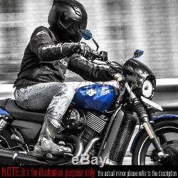 Rétroviseurs moto Achilles noir et bleu paire pour Harley Street 500 2014-2017