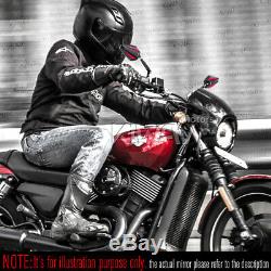 Rétroviseurs moto Achilles noir et rouge paire pour Harley Street 500 2014-2017