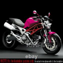 Rétroviseurs moto Missie aluminum CNC rose /carbone blanc pour Harley-Davidson