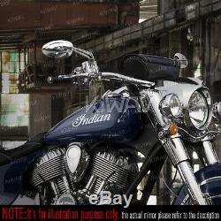 Rétroviseurs oval chromé aluminum 5/16 pour Harley softail dyna v-rod cvo moto