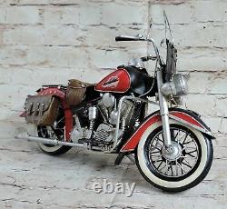 Rouge/Noir Fer Blanc 18 Vintage 19521 Harley Davidson Détail Sculpture Métal