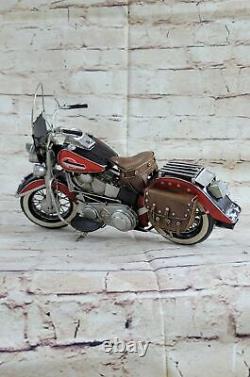 Rouge/Noir Fer Blanc 18 Vintage 19521 Harley Davidson Détail Sculpture Métal