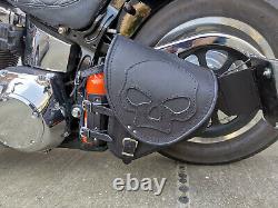 Sacoche de Selle Diablo Crâne Sac Moto Convient pour Harley Davidson Fatboy Doux