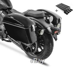 Sacoches laterales DL + kit de fixation pour Harley Dyna Super Glide Custom