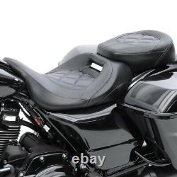 Selle moto Craftride RH3 pour Harley Davidson Touring 09-20 noir-bleu