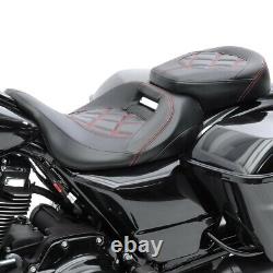 Selle moto Craftride RH3 pour Harley Davidson Touring 09-20 noir-rouge