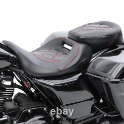 Selle moto Craftride RH3 pour Harley Davidson Touring 09-21 noir-rouge ET08
