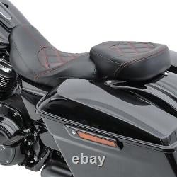 Selle moto Craftride RH3 pour Harley Davidson Touring 09-21 noir-rouge ET11